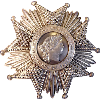 Plaque Grand Officier de la Légion d'Honneur Plaque grand officier